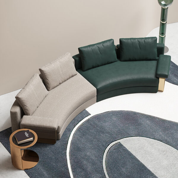 American Circular Leather Custom Titanium Accessories Sofa