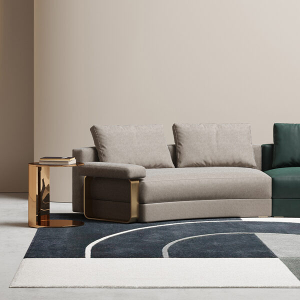 American Circular Leather Custom Titanium Accessories Sofa