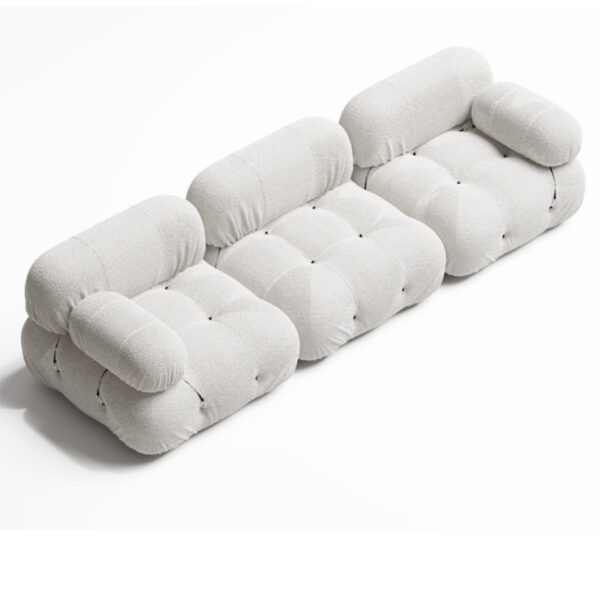 Nordic Fabric Velvet Cloud Cream Combination Sofa