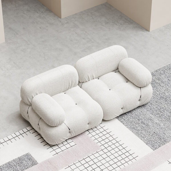 Nordic Fabric Velvet Cloud Cream Combination Sofa