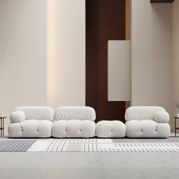 Nordic Fabric Velvet Cloud Cream Combination Sofa