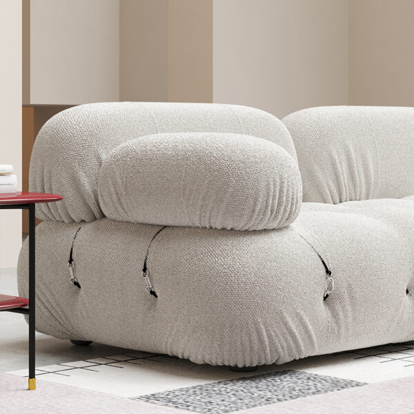 Nordic Fabric Velvet Cloud Cream Combination Sofa