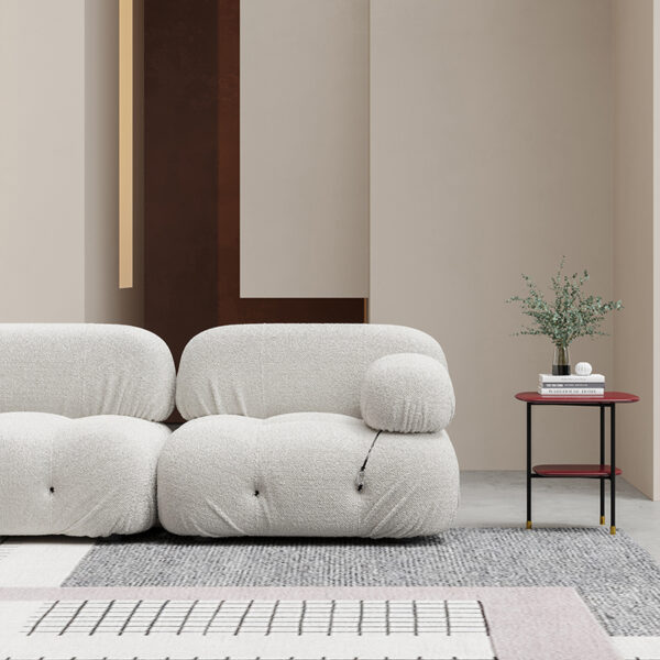 Nordic Fabric Velvet Cloud Cream Combination Sofa