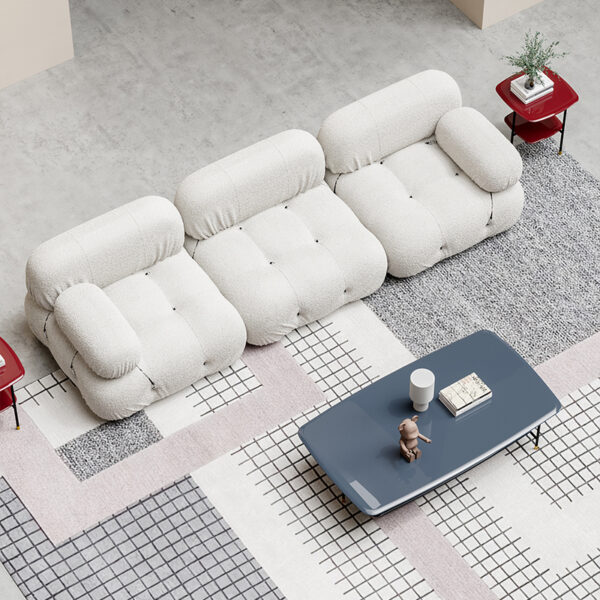 Nordic Fabric Velvet Cloud Cream Combination Sofa