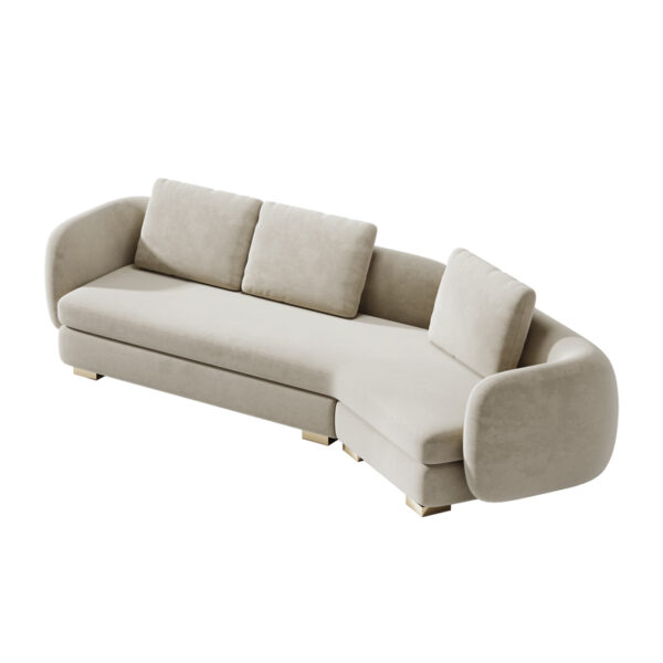 Italian Minimalist Corner Velvet Fabric Sofa