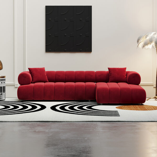 European Piano Keys Red Velvet Fabric sofa