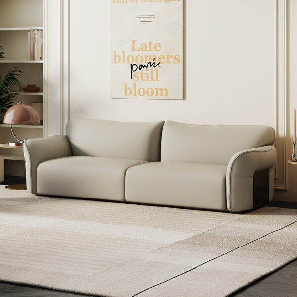 Italian Minimalist Leather Sofa Head Layer Cowhide Sofa