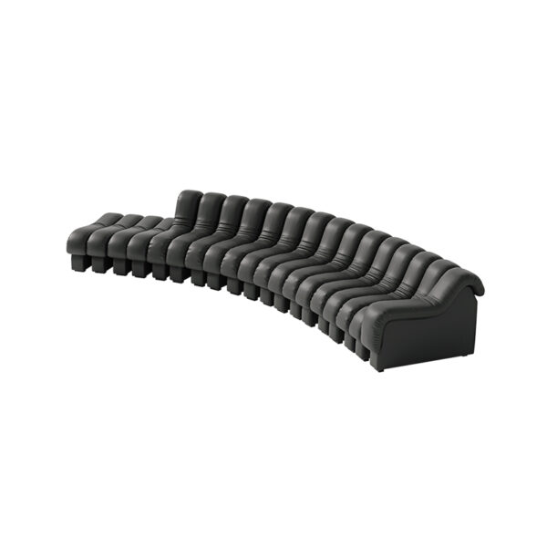 Serpentine Leather Modern Simple Large Apartment S-shaped Sofa