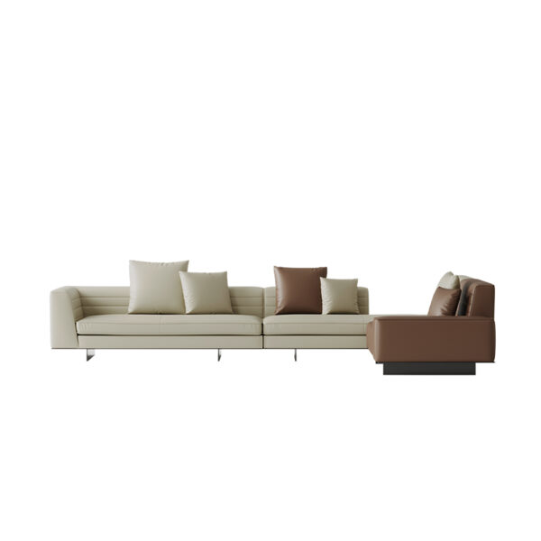 Italian Minimalist Leather Living Room Large Apartment Color Combination Sofa