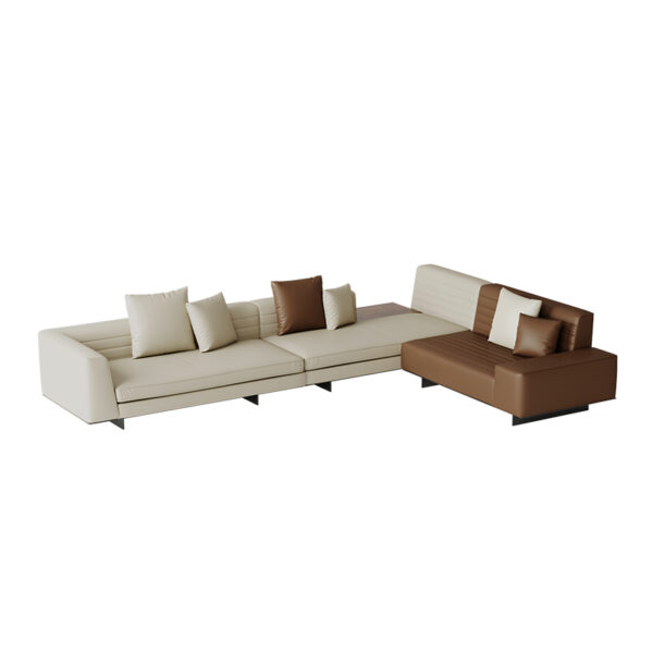 Italian Minimalist Leather Living Room Large Apartment Color Combination Sofa