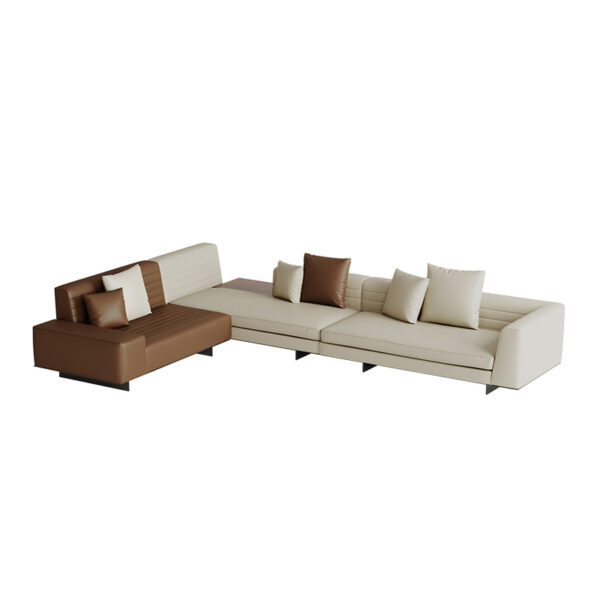 Italian Minimalist Leather Living Room Large Apartment Color Combination Sofa