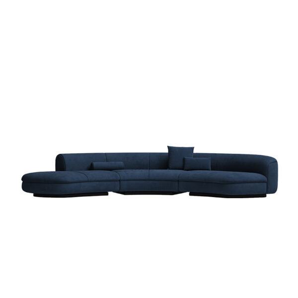 An Ltalian Lightweight Luxury Blue Linen-cotton Fabric Sofa