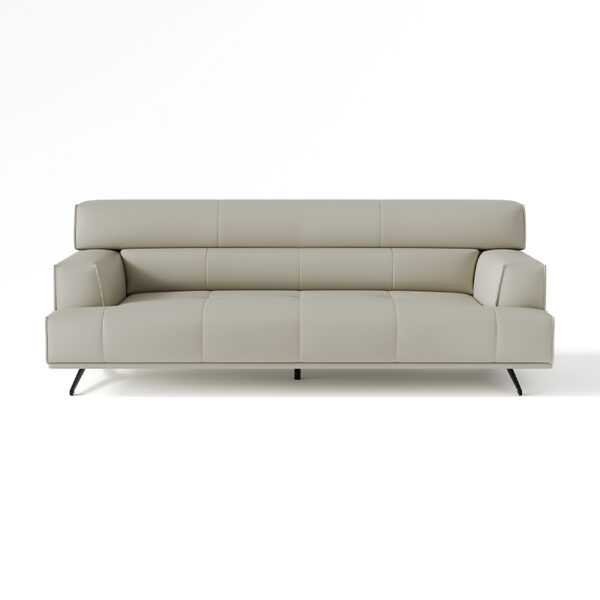 Modern Simple High Back High Foot Leather Sofa