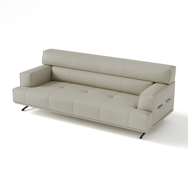 Modern Simple High Back High Foot Leather Sofa