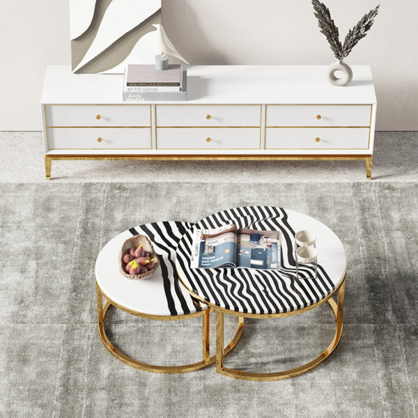 Simple light luxury gold plated high-end coffee table