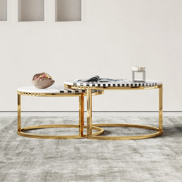 Simple light luxury gold plated high-end coffee table