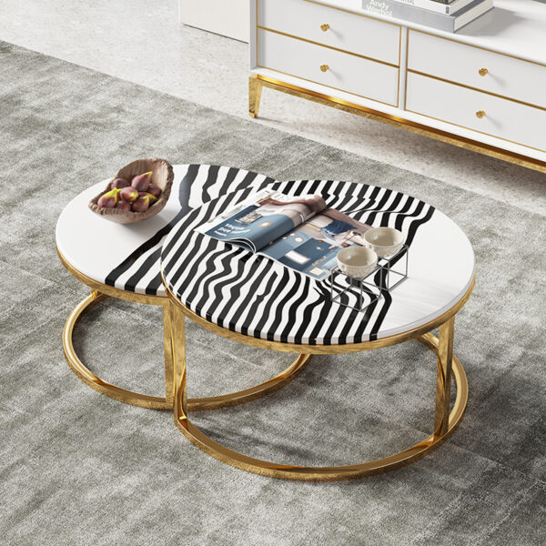 Simple light luxury gold plated high-end coffee table