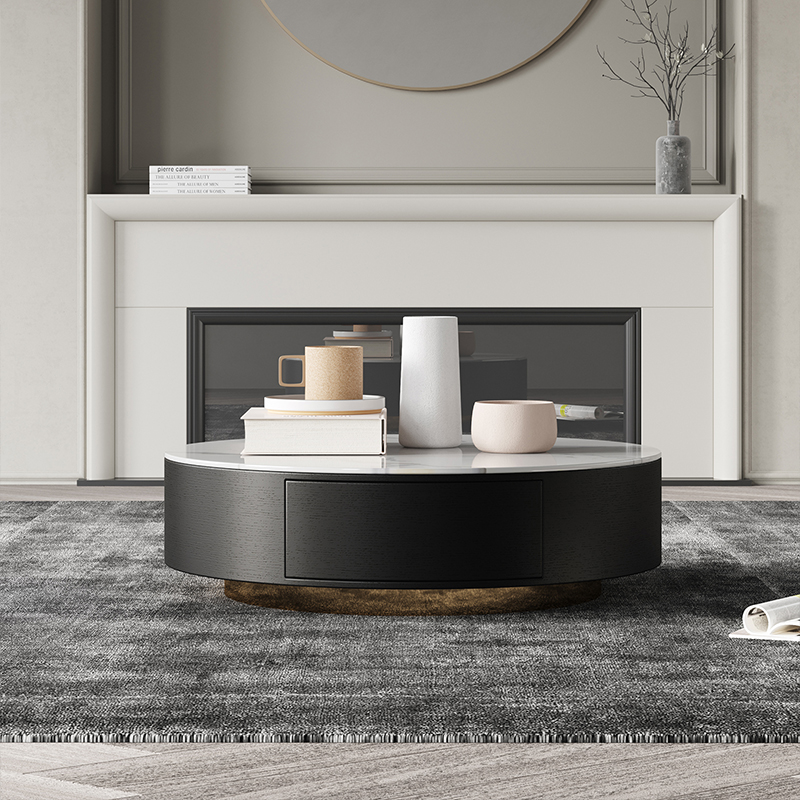 The rock panel living room coffee table is modern and simple