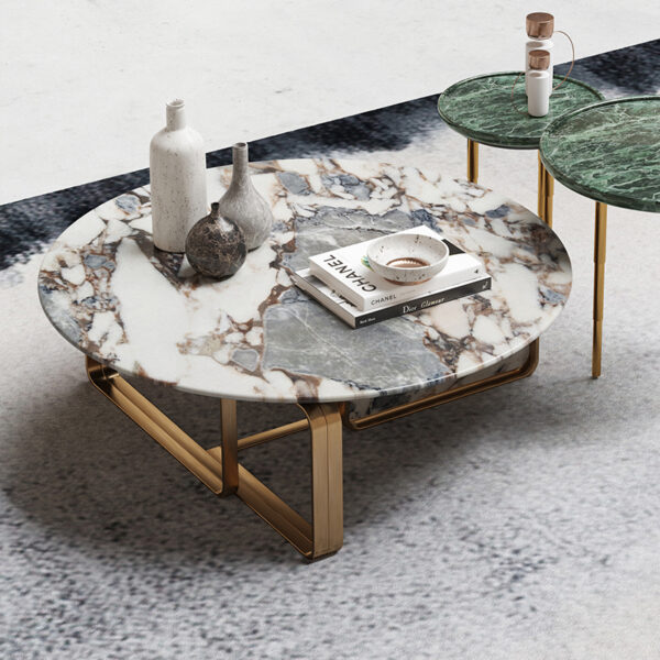 Nordic marble round light luxury coffee table
