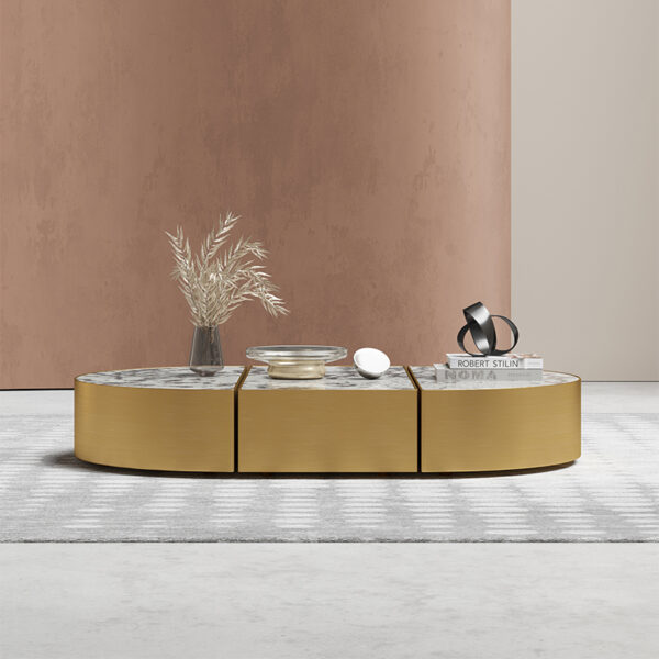 Nordic light luxury rock panel coffee table modern living room