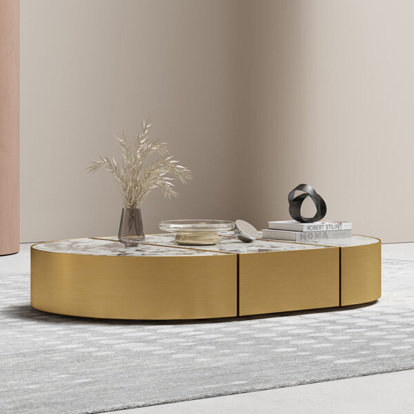 Nordic light luxury rock panel coffee table modern living room