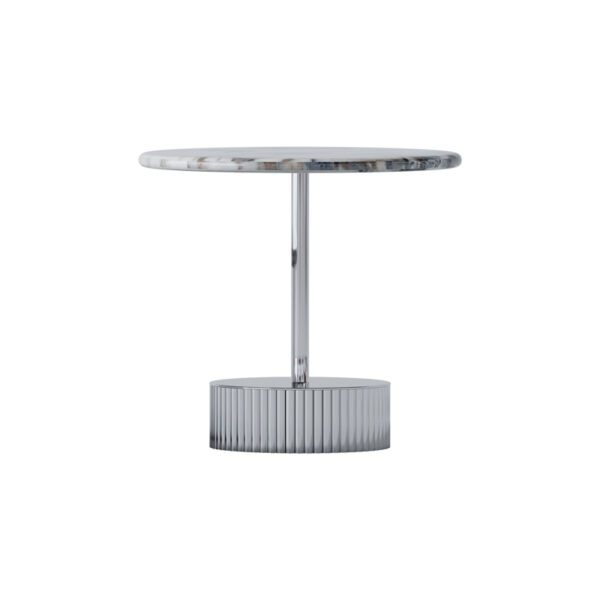 Italian minimalist size round stainless steel coffee table