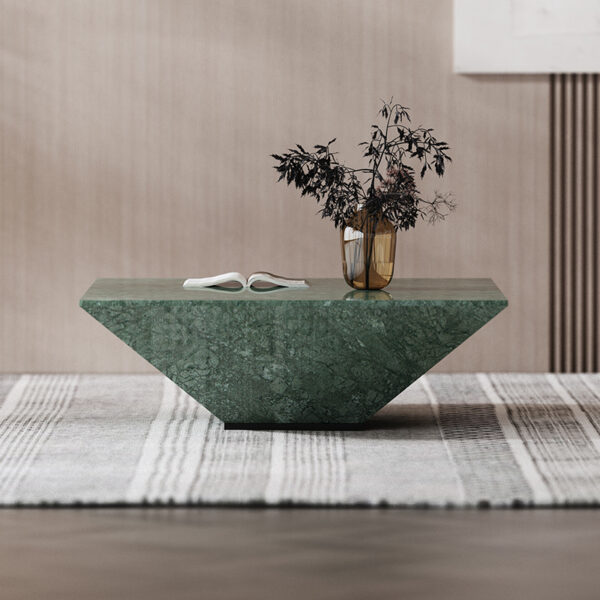 Light luxury green natural marble coffee table