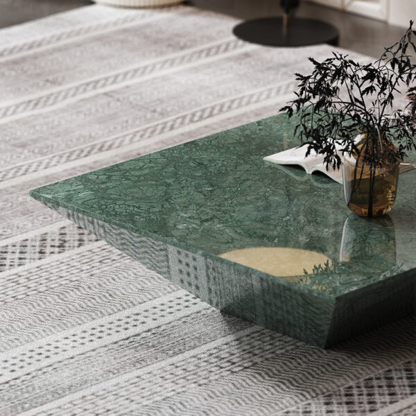 Light luxury green natural marble coffee table