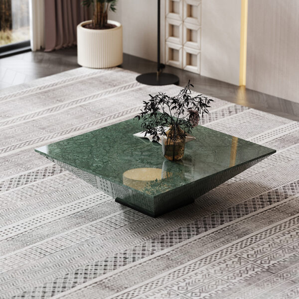 Light luxury green natural marble coffee table