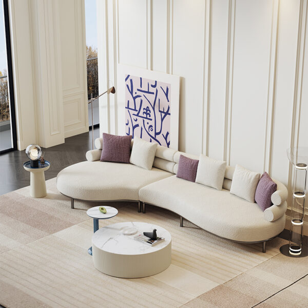 Italian minimalist French cream style living room coffee table