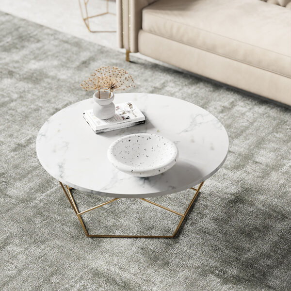 Nordic light luxury living room marble coffee table