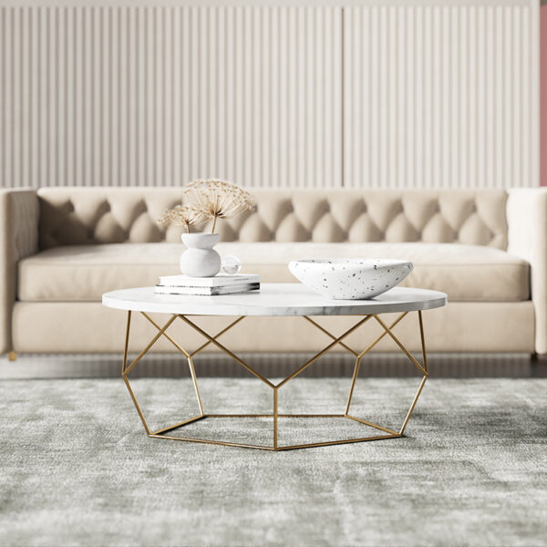Nordic light luxury living room marble coffee table