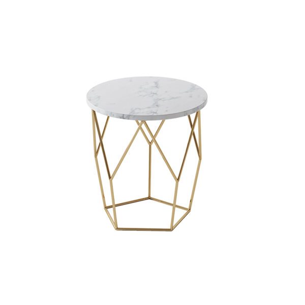 Italian minimalist round living room stainless steel side table
